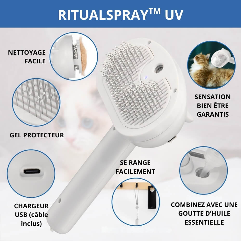 RitualSpray™ – Brosse à Spray UV pour Animaux Sensibles